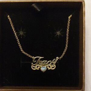 Gold NameTracy Necklace with Heart Pendant